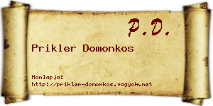 Prikler Domonkos névjegykártya